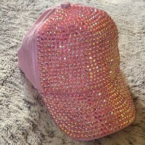 Pink Rhinestone Cap